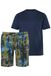 JP1880 Pyjama kort blauw / navy / olijfgroen
