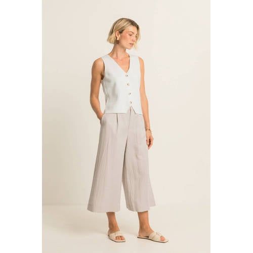 Expresso High Waist Wide Leg Jeans Lichtgrijs
