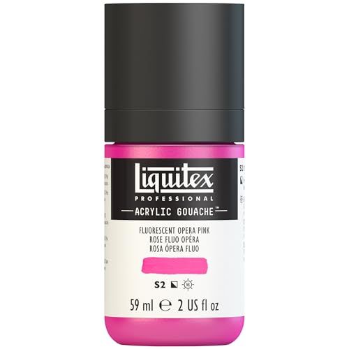 Liquitex Professional Acrylic Gouache, acrylverf met gouache-eigenschappen, lichtecht, watervast - 59ml Fles, Fluorescent Pink