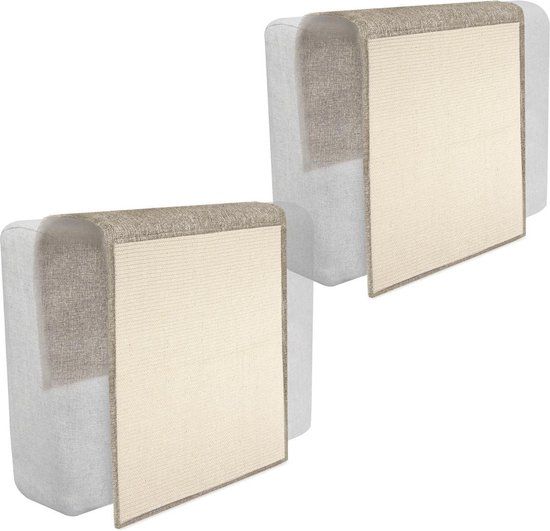 Navaris Krabmat voor Katten - 2x Bankbescherming - 130x45cm - Lichtbruin