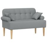 vidaXL Lovingseat met knoopge tuft lichtgrijs 120 x 65 x 79 cm Stof