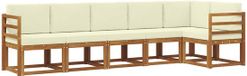 vidaXL Ensemble de salon d'angle 6 pièces Acacia Bois Naturel et Crème