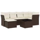vidaXL Loungeset 7-delig avec coussins poly rotin marron