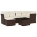 vidaXL Loungeset 7-delig avec coussins poly rotin marron