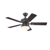 Westinghouse Lighting 7316240 Nevada plafondventilator voor binnen en buiten, traditioneel ijzer, 105 cm, met mat opaalglas