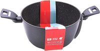 Moneta Hercules steelpan met 2 antiaanbakgrepen, aluminium, gecoat, zwart, 24 cm