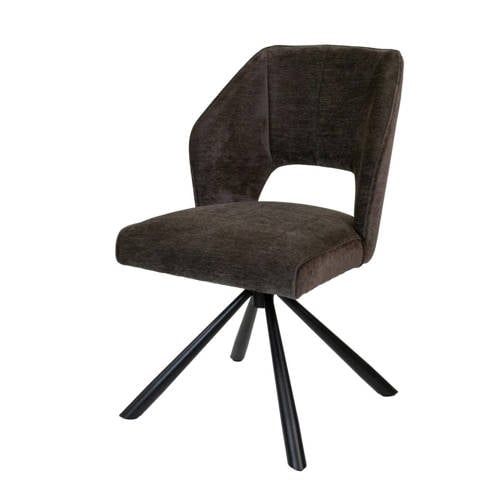 Giga Meubel Eetkamerstoel Mara - Stof/Metaal - Taupe - Set van 2