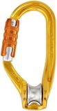 Petzl Rollclip karabiner met geïntegreerde katrol Snapper Geel