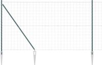 vidaXL Euro-hek - met - grondpennen - 10 - x - 1,5 - m - PVC-Coated - Staal - Groen - Mesh