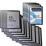 TUKA-i-AKUT [50x] A3 Infoframe Magneetlijst met Zelfklevende Achterkant, Gemakkelijk Uitwisselbaare Magnetische Wissellijst voor Wanden en Deuren, Informatielijst Set van 50 Zwart Kleur, TKD8400-A3-50x