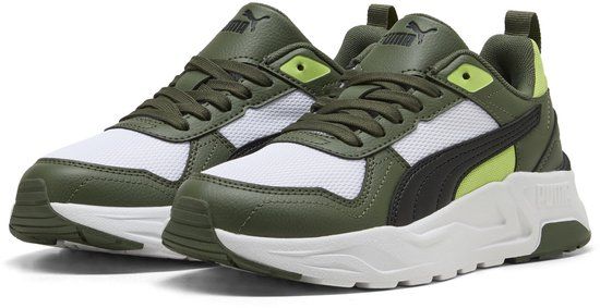 PUMA Trinity 2 LT Jr Sneakers Kinderen Unisex Lage sneakers Textiel Rubber Wit/Zwart Maat 36