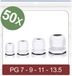 Quadrios 24CA415 Wartel PG7, PG9, PG11, PG13.5 Polyamide Wit 50 stuk(s)