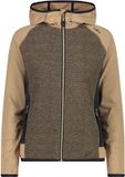 CMP Damesjack met capuchon, beige/bruin/zwart, XXS
