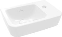Villeroy & Boch O.novo fontein 36x25cm wit keramiek 1 kraangat links met overloop