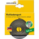 Schellenberg 46010 rolluikriem 14 mm x 6,0 m systeem MINI, rolluikgordel, riem, rolluikband, antraciet