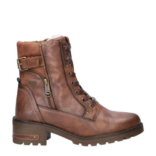 Mustang Gevoerde Veterboots Cognac