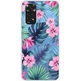 Xiaomi Redmi Note 11 4G Tropical aquarelle bedrukt siliconen hoesje