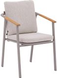 Goossens Stoel Viesta - Buitenstof - Zand - 60 x 77 x 59 cm