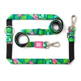 Max & Molly multifunctionele hondenriem 2 m met 2 karabijnhaken, Tropical/L schouderlijn, gevoerd, veilig en flexibel, comfort voor je trouwe metgezel