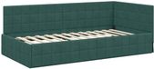 vidaXL Hoek Bed Frame Donkergroen Fluweel 90 x 200 cm