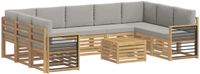 vidaXL - Buiten - bank - set - 10 - st - Wit - en - Lichtgrijs - Polyester