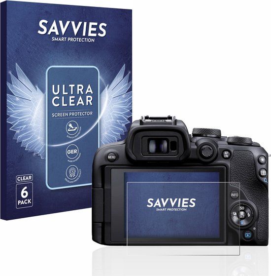 Savvies Screenprotector voor Canon EOS R10 - Folie Beschermfolie transparant (6 Stuks)