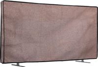 Unyqoos Housse de protection en tissu pour TV - Compatible avec TV 65" - Housse de protection en lin - En marron foncé