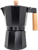 Nerthus FIH 1253 moka induktie 9 kopjes aluminium zwart houtdesign voor koffie