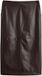 Next Dames Midi-kokerrok van Imitatieleer - Chocolate Brown - Maat 34