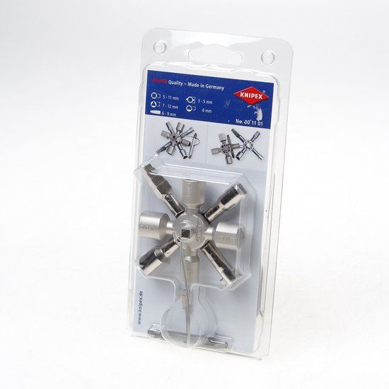 Knipex 00 11 01 Schakelkastsleutel - Vierkantsleutel - 9mm - Kunststof