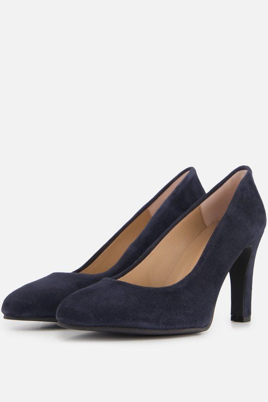 Linea Zeta Blauwe Suède Blokhak Dames Schoenen Maat 36