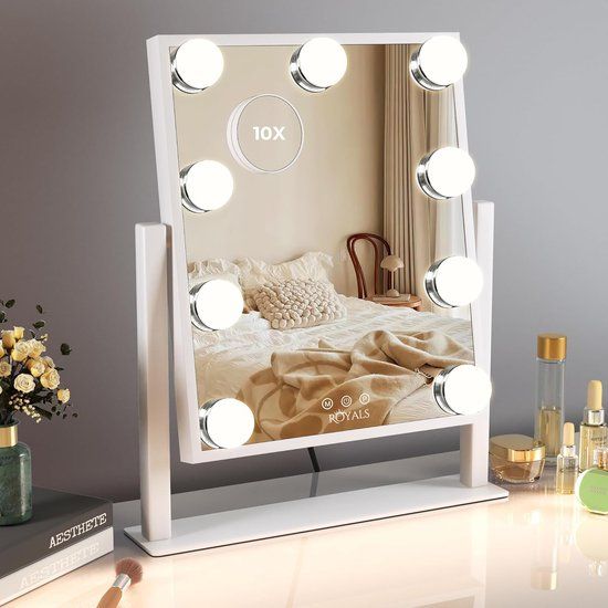 Royals Hollywood Make-up Spiegel - 10x Vergroting - LED - 36x30cm