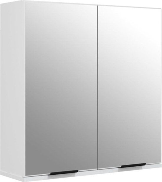 vidaXL Badkamerkast met spiegel 64x20x67 cm wit