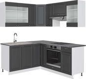 Vicco Hoekkeuken Fame-Line, Antraciet-goud/Wit, 190 x 160 cm, WB Antraciet
