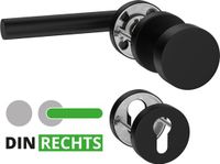 ERGO line NINA Rechts, Roestvrijstalen Zwarte Deurkrukset
