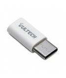 Vultech ADP-01P tussenstuk voor kabels USB Type-C Micro-USB Wit