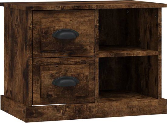 vidaXL Nachtkastje 60x35,5x45 cm Gerookt eiken