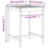 VidaXL 3-delige Tuinbarset Massief Grenenhout Grijs