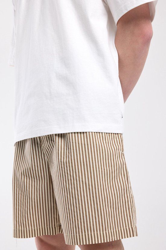 America Today Lounge short Lex Mocca gestreept 100% Katoen