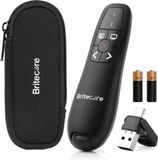 Britecore Presenter - Met Volumeregelaar - Draadloze Presentatie Klikker met Laser Pointer - USB-A & USB-C Compatibel - Windows & Mac OS - Inclusief opberghoes