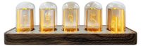 Nixie tube clock with RGB LED, wood, USB, alarm clock, 5 RGB colors