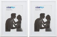 Merkloos Relaxdays fotolijst 15x20 cm - set van 2 - passe-partout 10x15 cm - wit