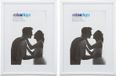 Merkloos Relaxdays fotolijst 15x20 cm - set van 2 - passe-partout 10x15 cm - wit