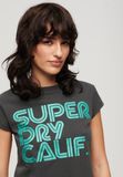 Superdry T-shirt met retro-glitterlogo - Dames