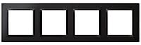 Frame, SIMON - Wandschakelframe, 4 elementen, zwart, compatibel met Simon 10 mechanismen