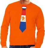 Bellatio Decorations Shoppartners Bv Oranje Holland stropdas sweater / trui heren - Oranje Koningsdag/ supporter kleding M