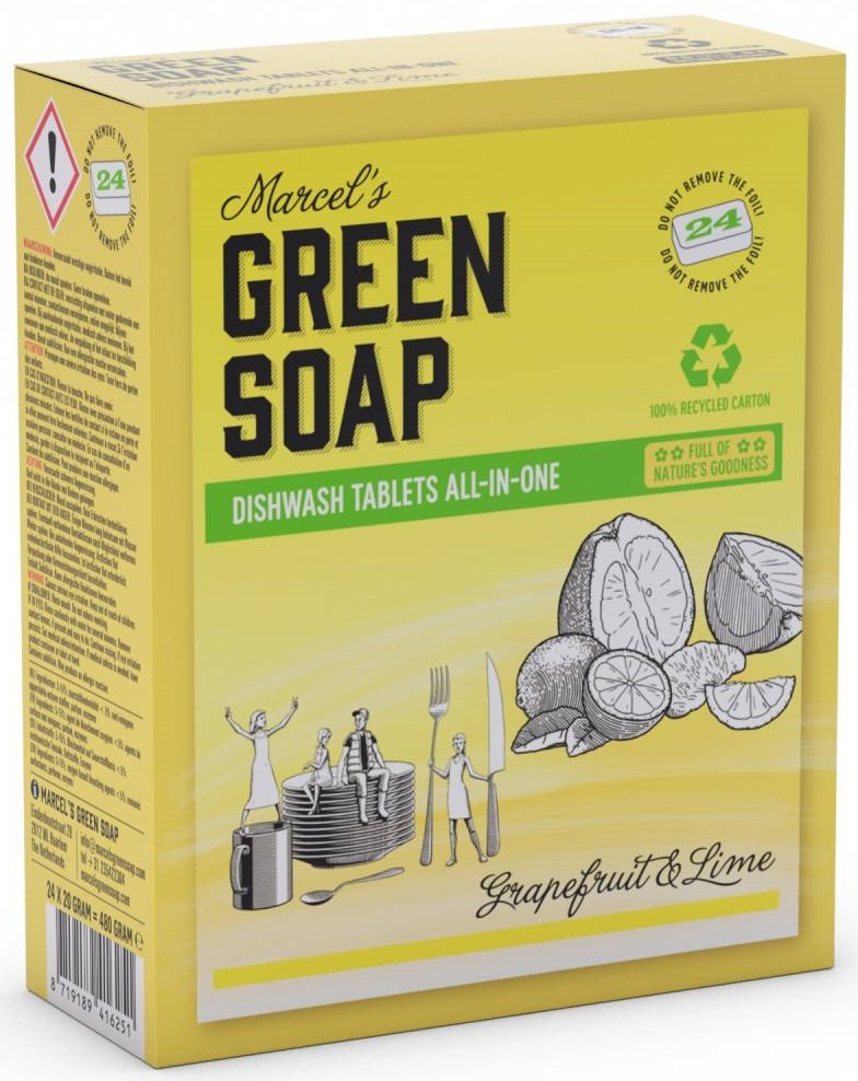 Marcels Green Soap Vaatwastabletten Grapefruit & Limoen 34 st