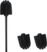 Sans marque Brosse de toilette avec 2 têtes de brosse - facile à nettoyer - 1 pièce - noir - acier inoxydable