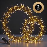 Meisterhome® 2 delige set LED Kerstkrans met standaard – Ø30 & Ø45 cm – 280 & 440 LEDS - IP44 - Warm wit