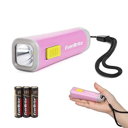 Everbrite Mini LED Kids zaklamp (Roze) - Lichtgewicht - Geel licht - 3 AAA batterijen inbegrepen